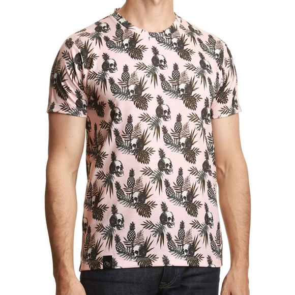 BROOKLYN STANDARD Men’s Skull Pineapple All-Over Print Short Sleeve Tee - Picture 1 of 5
